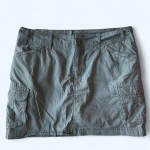 Y2K Bum Equipment Green Cargo Mini Skirt Skort Grunge Indie 8